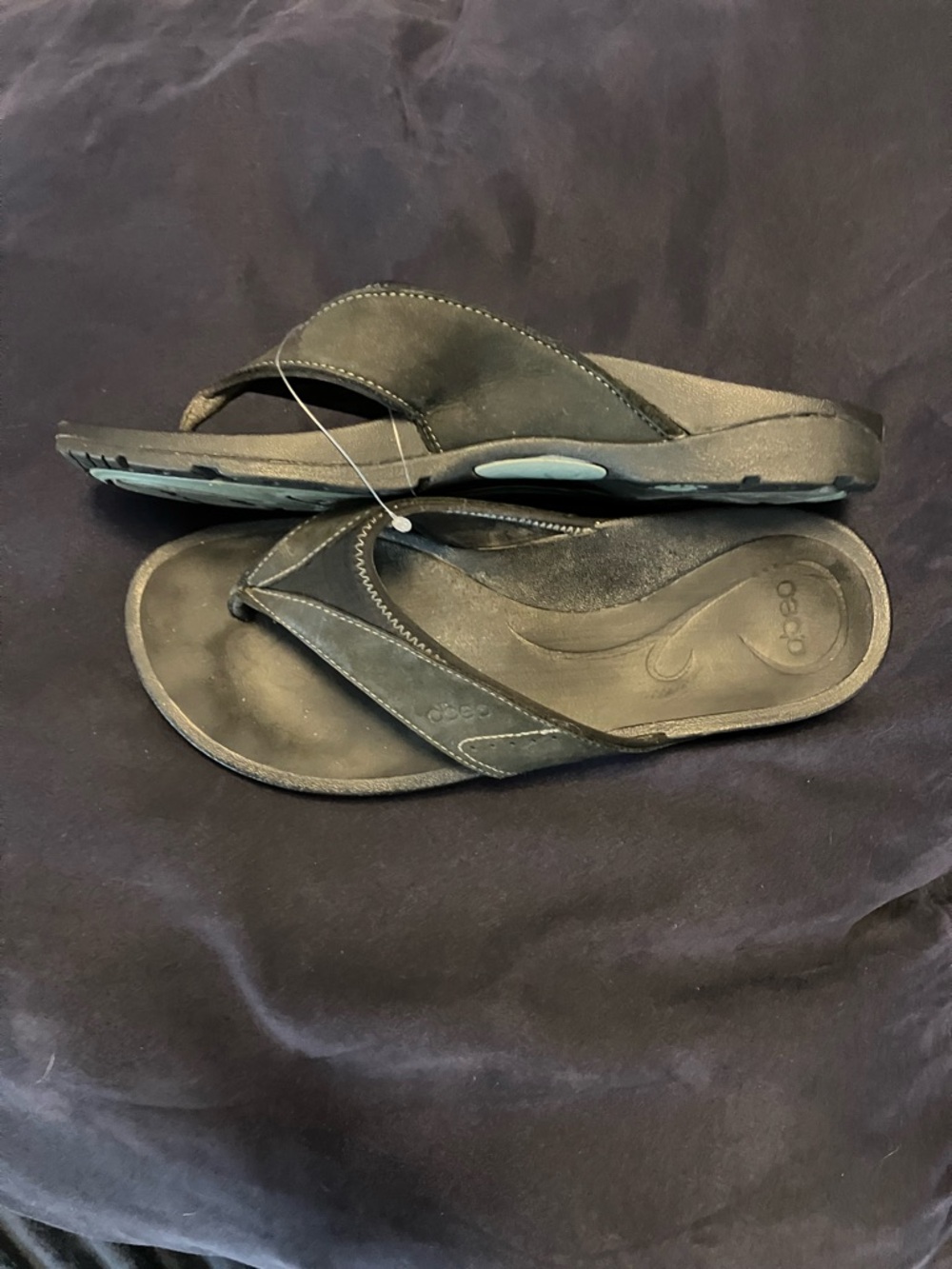 Abeo Black Supportive Flip Flop Sandals